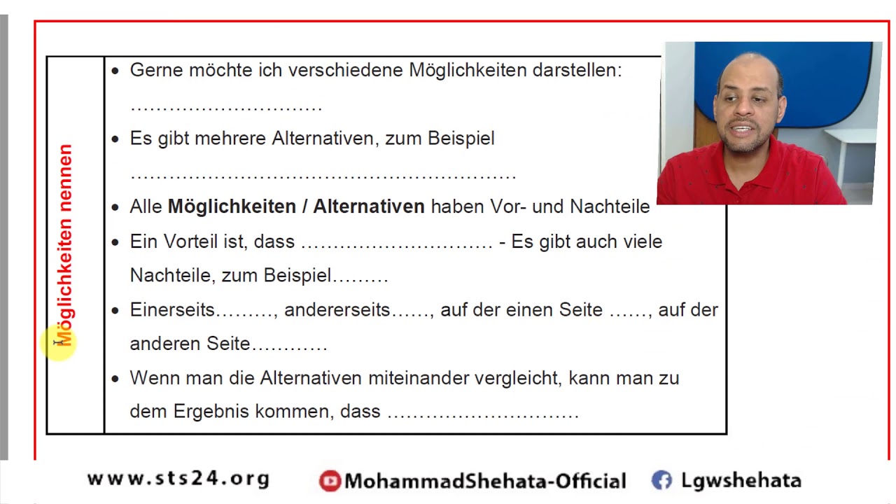 #65  B2 Prüfung Sprechen Teil 1 Vortrag الجزء الاول من الامتحان الشفوي