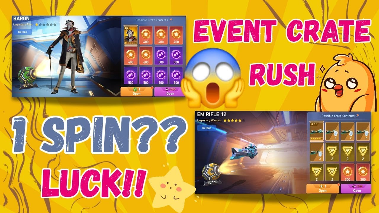 1 SPIN LUCK?? 🎯 EM Rifle 12 & Baron Crate Rush + Orion CPC INSANE Damage! | Mech Arena