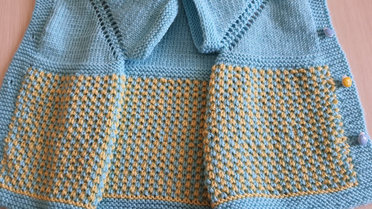 Bebek Yelek Modeli Bayram şekeri gibi  iki Şiş  Knitting Crochet