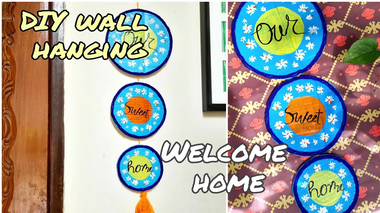 DIY door wall hanging idea| Home sweet home craft | Easy home decor from cardboard