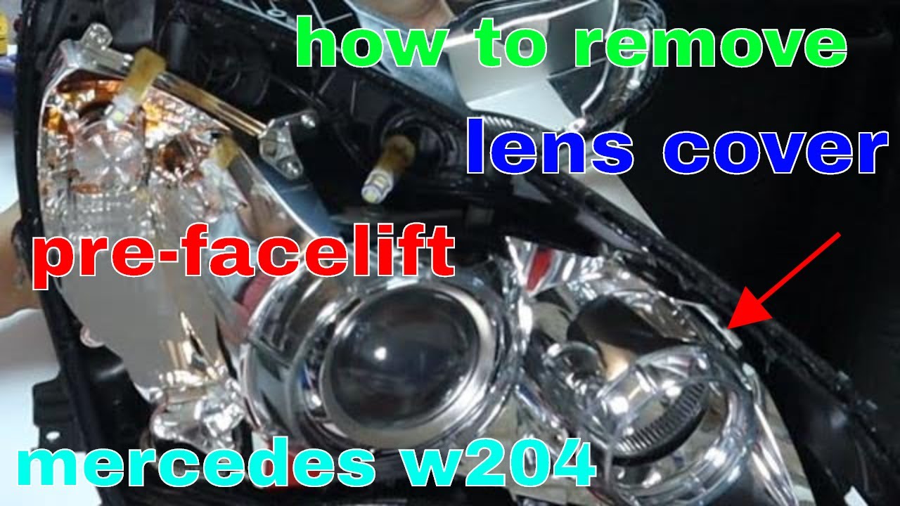 как снять крышку фары/распылителя фары Mercedes W204 до рестайлинга