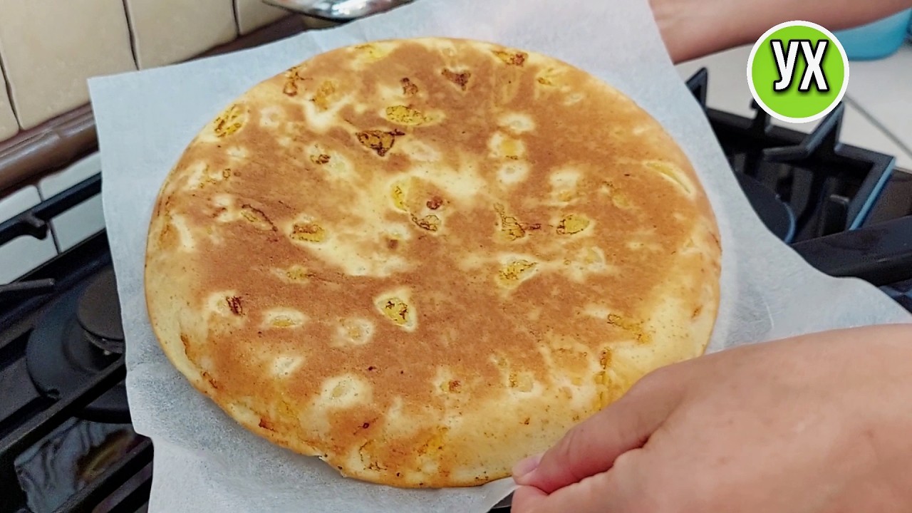 Быстрый Пирог с абрикосами НА СКОВОРОДЕ👍 - Он просто тает во рту! Без духовки и без миксера.