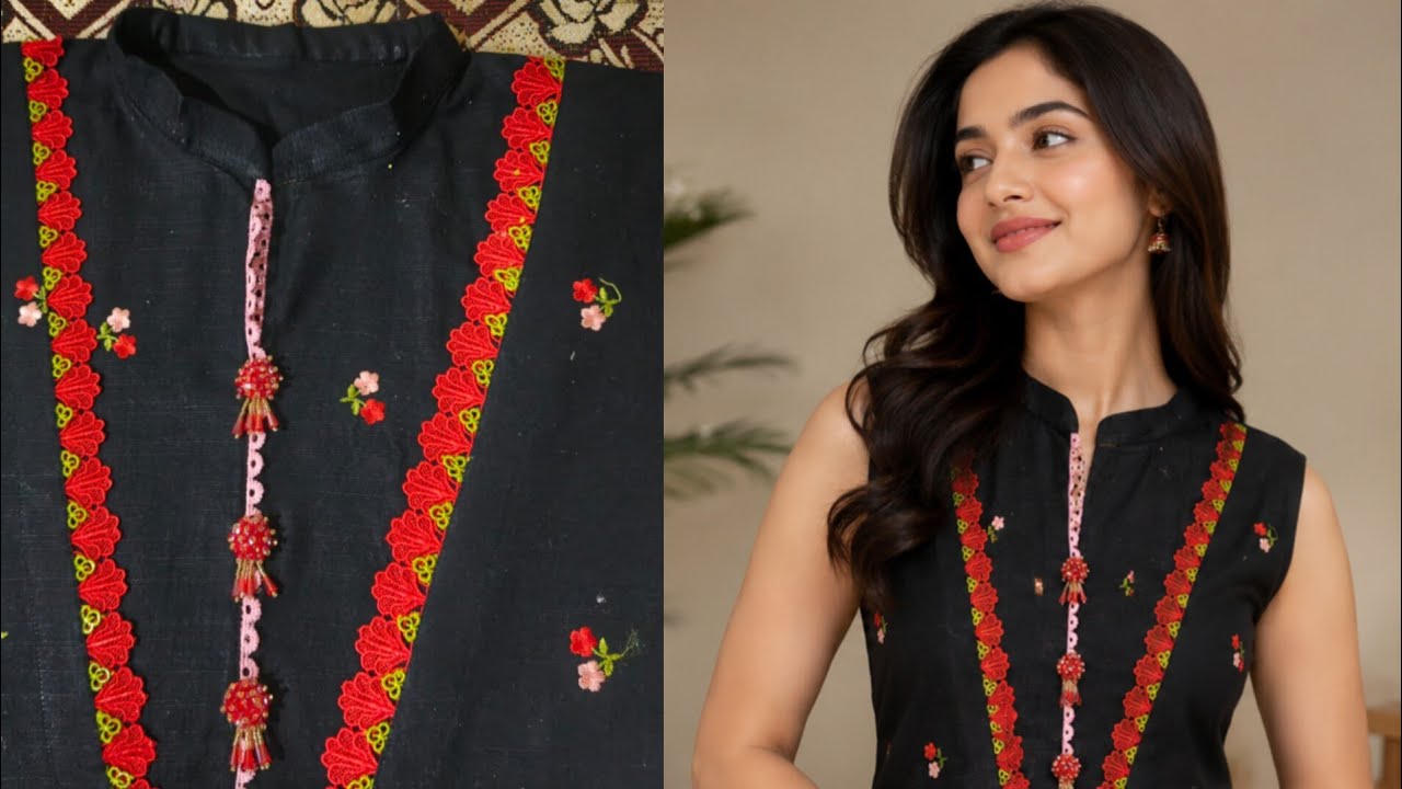  Neck design cutting and stitching|neck design 2025| Neck design with lace 
