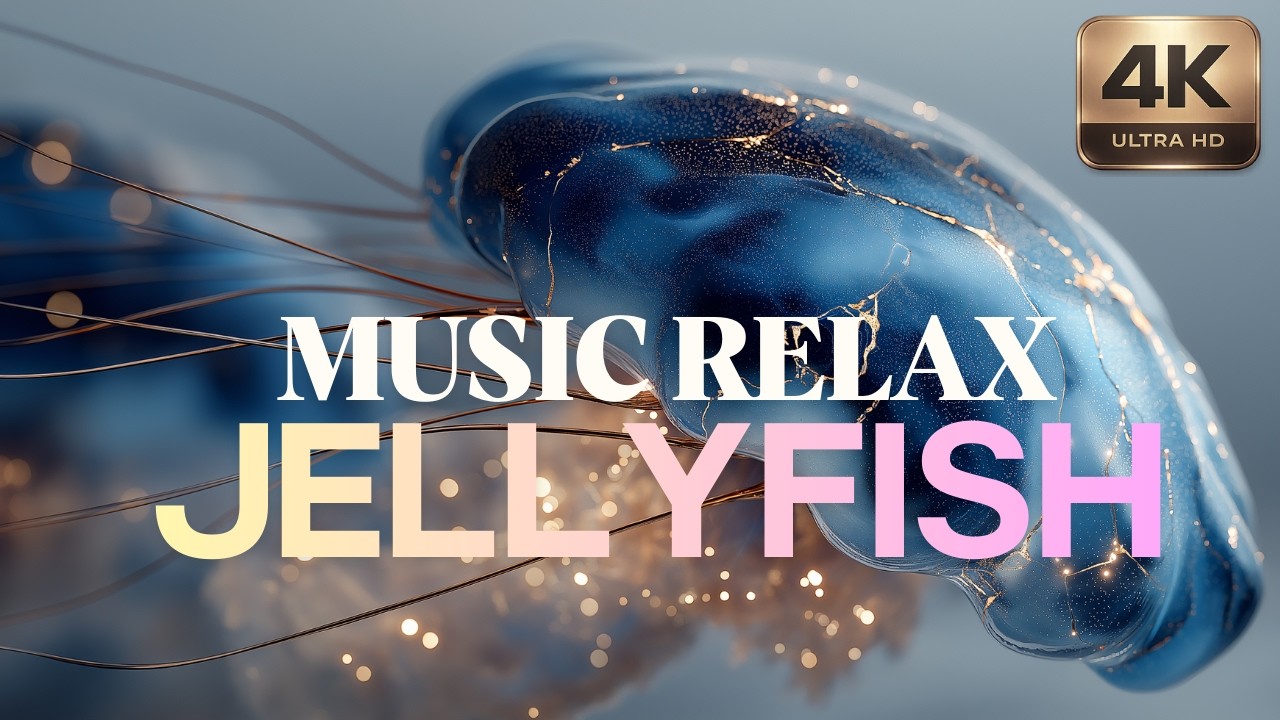 Jellyfish Bedtime Music | Calming Background for Sleeping | Underwater Sounds (4K Aquarium Ambience)