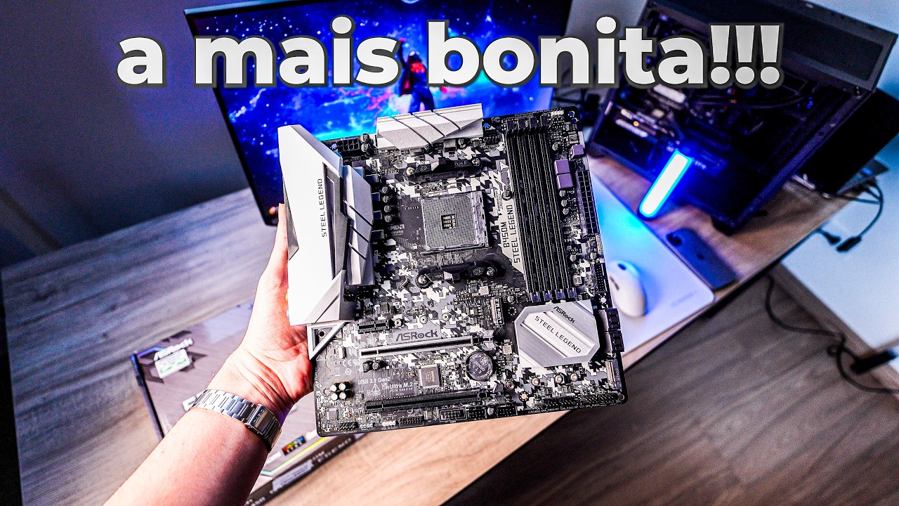 comprei a B450m Steel Legend !!! - A placa mãe AM4 mais BONITA de TODAS !!!