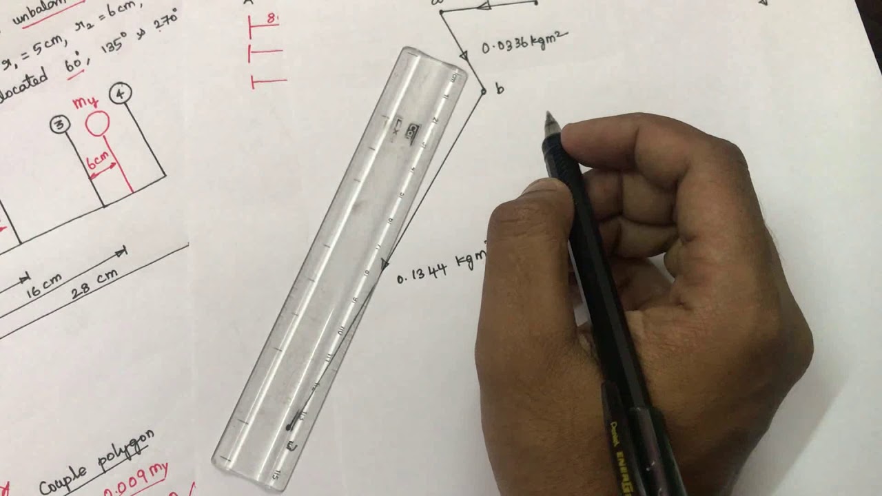 Force and Couple Polygon for Balancing of Rotating Mass ( Dynamics of Machinery) in tamil