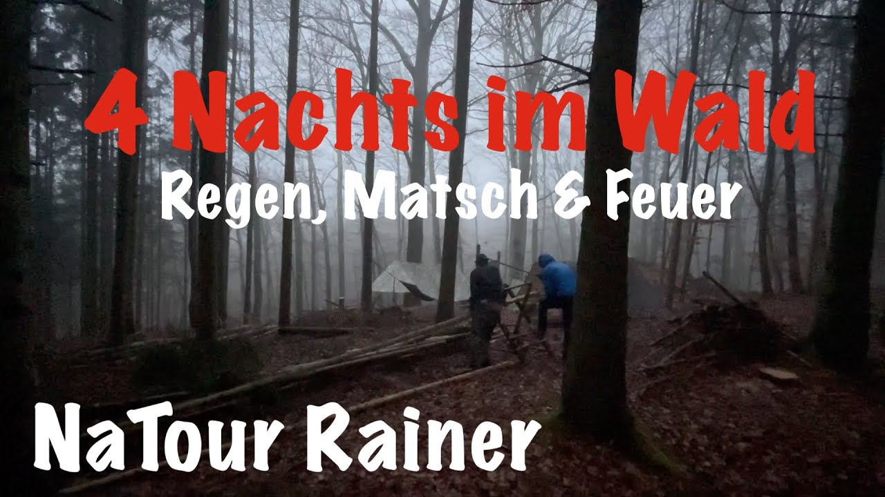 4 Nachts im Wald - Regen, Matsch & Feuer   #outdoor #overnighter #bushcraft