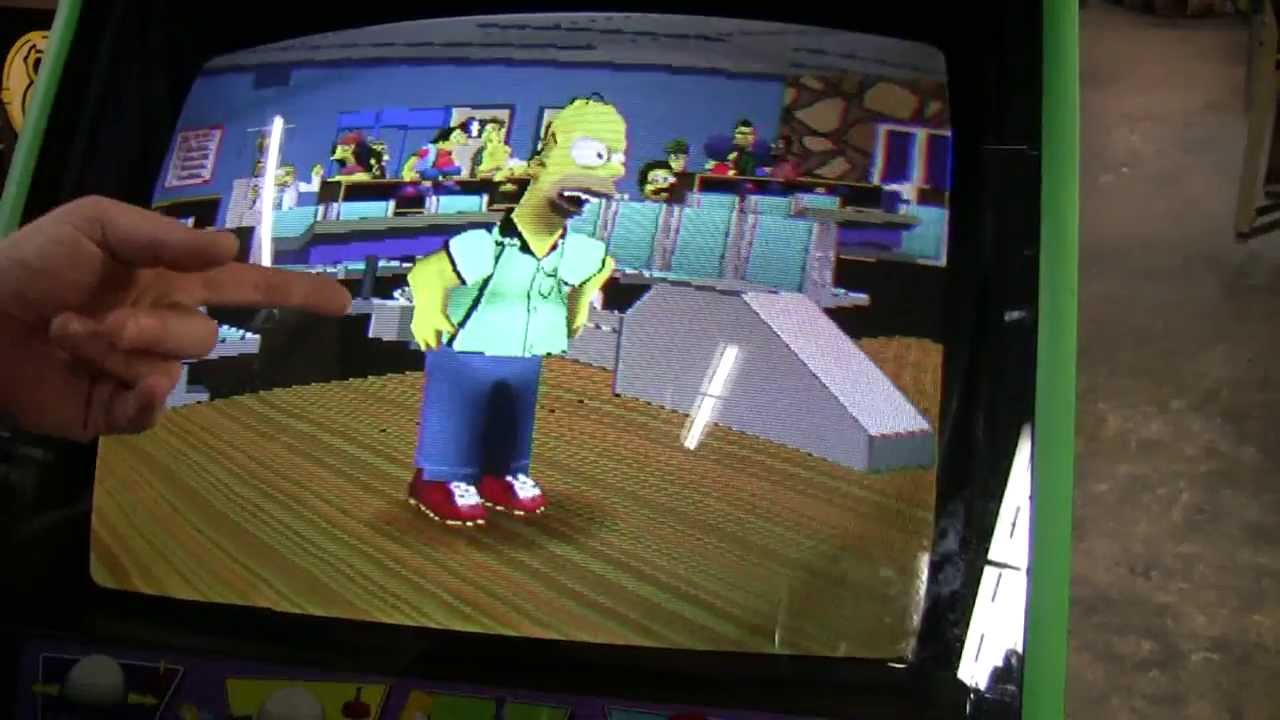 #411 Konami SIMPSONS BOWLING Arcade Video Game rarely seen! - TNT Amusements