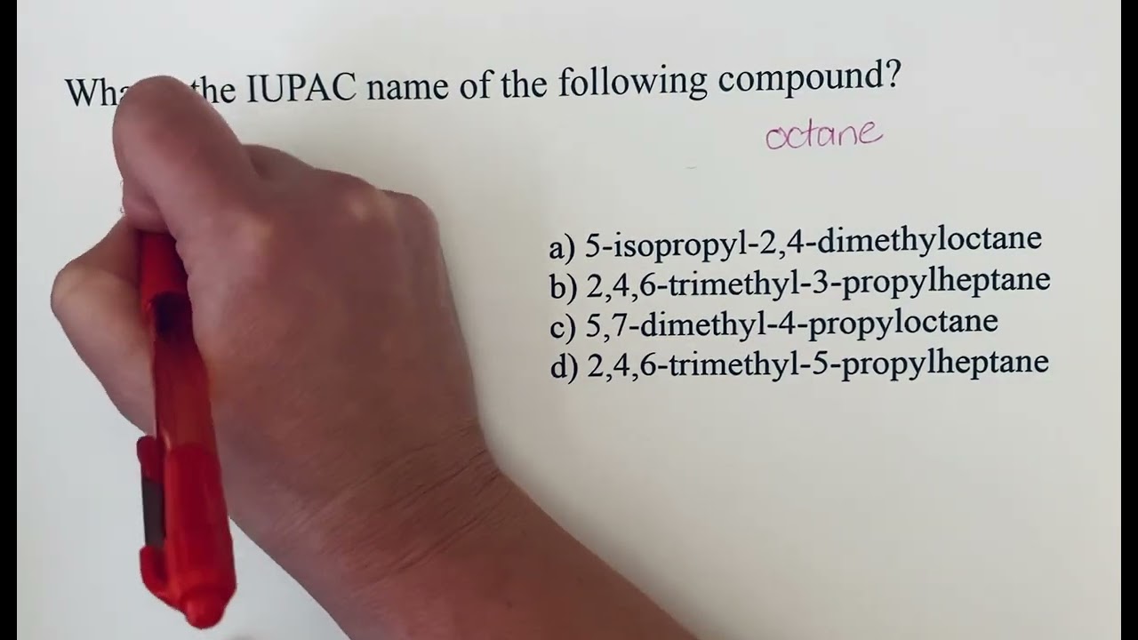 Alkane naming example (branched substituent)