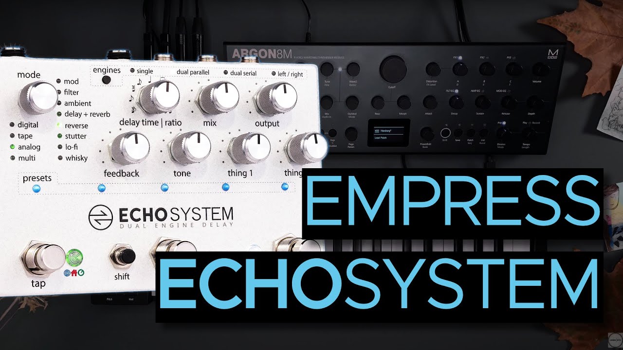 Empress Effects Echosystem Sound Demo (no talking) with synth / Modal Argon8