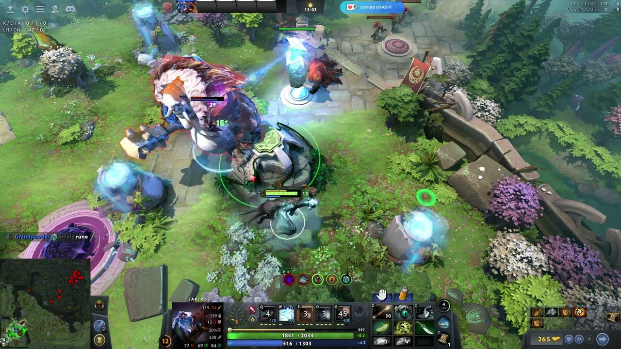 Dota 2 Horde Mode: Solo Jakiro, Ultra 3p, win - Double attacking crawling siege