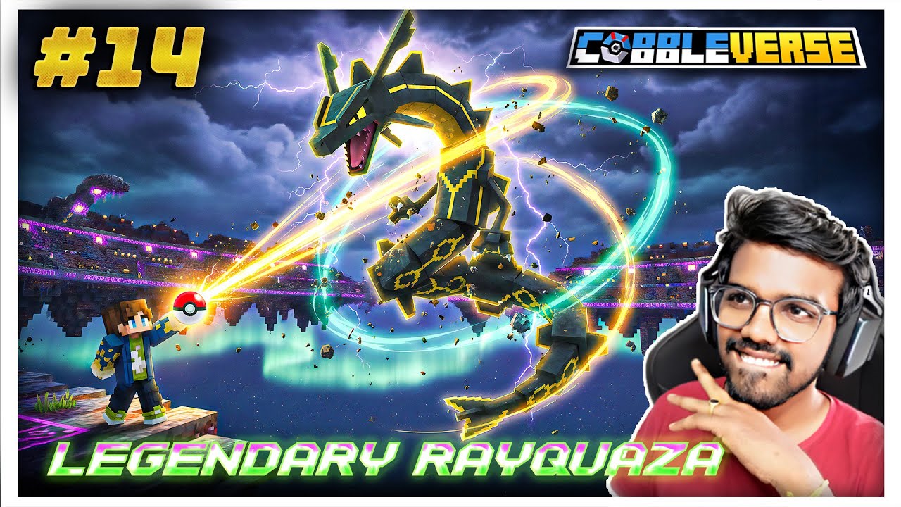 Catching a SHINY LEGENDARY RAYQUAZA in Cobbleverse Minecraft!