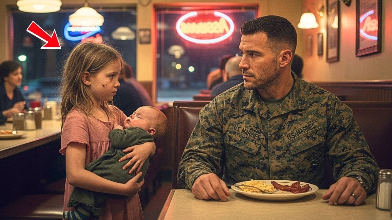 “Sir, Can We Eat the Leftovers?” A Poor Girl Asks—What the Marine and His K9 Do Next Stuns Everyone…