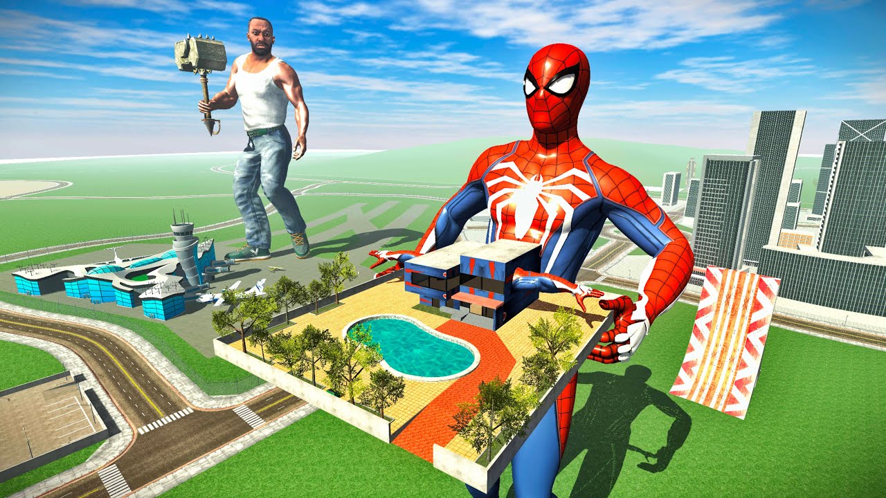 Gaint Spider-Man Vs Franklin - INDIAN BIKES DRIVING 3D