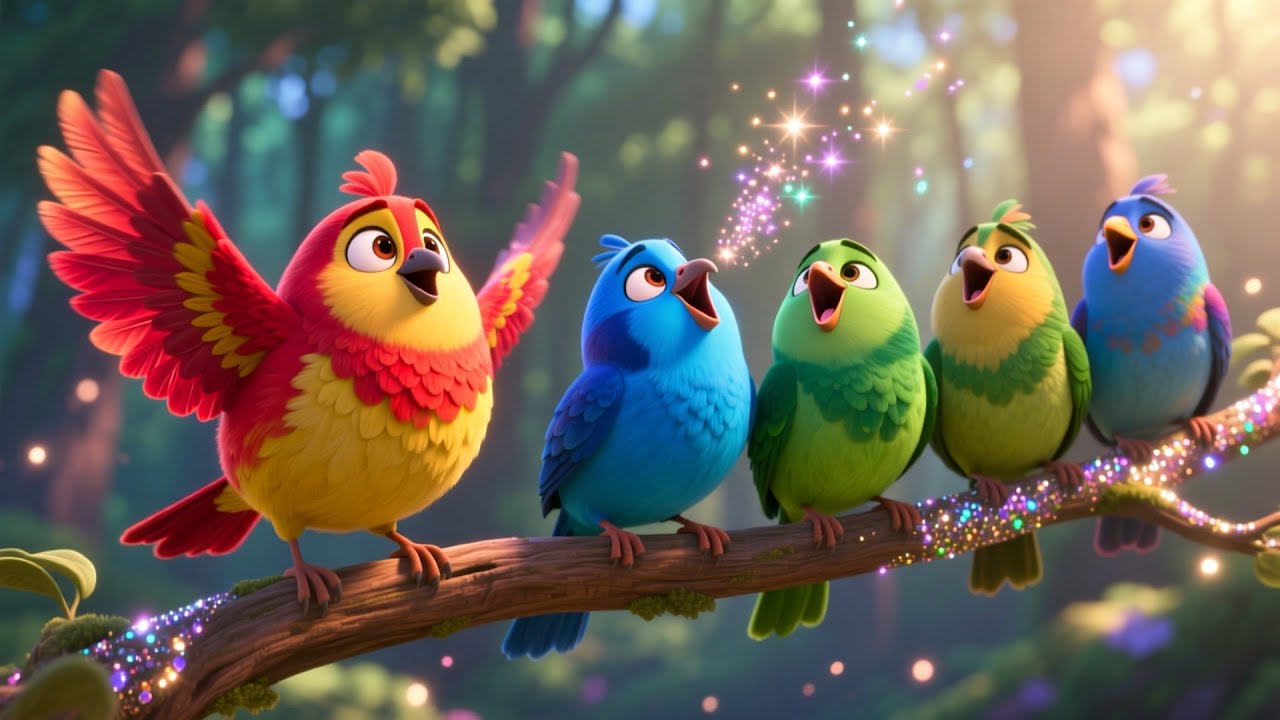 Five Little Birds Song | Fun Nursery Rhyme Song for Kids
