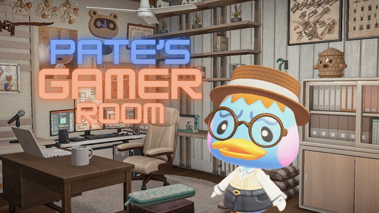 Pate's video gamer room HHP | Interior and Exterior build | Animal Crossing New Horizons