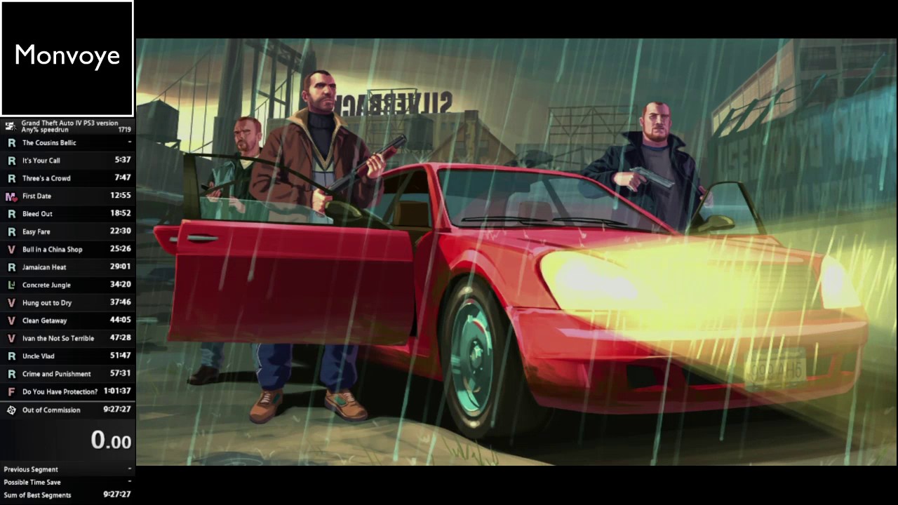Grand Theft Auto IV Any% PS3 Version Speedrun in 8:23:30.28