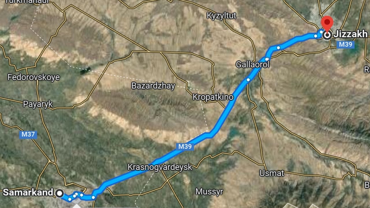 Вид из Шарка по пути Самарканд – Джизак — Samarqand – Jizzax yo'nalishi bo'yicha Sharq dan ko'rinish