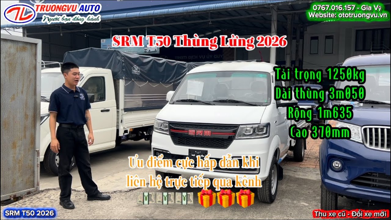SRM T50 thùng lửng đời 2026 vừa ra mắt tại Ô Tô Trường Vũ