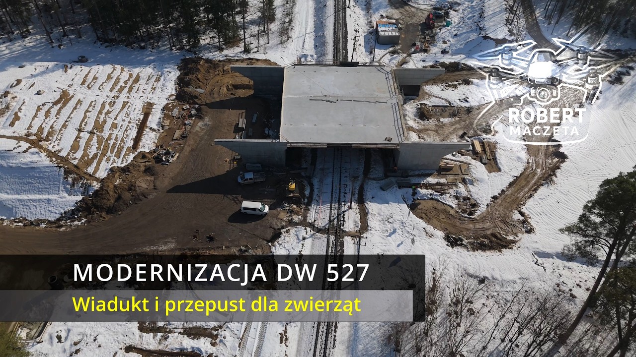 Stan inwestycji na koniec lutego | Wiadukt | Modernizacja DW 527 |  |28.02.2026 | Widok z drona 4K