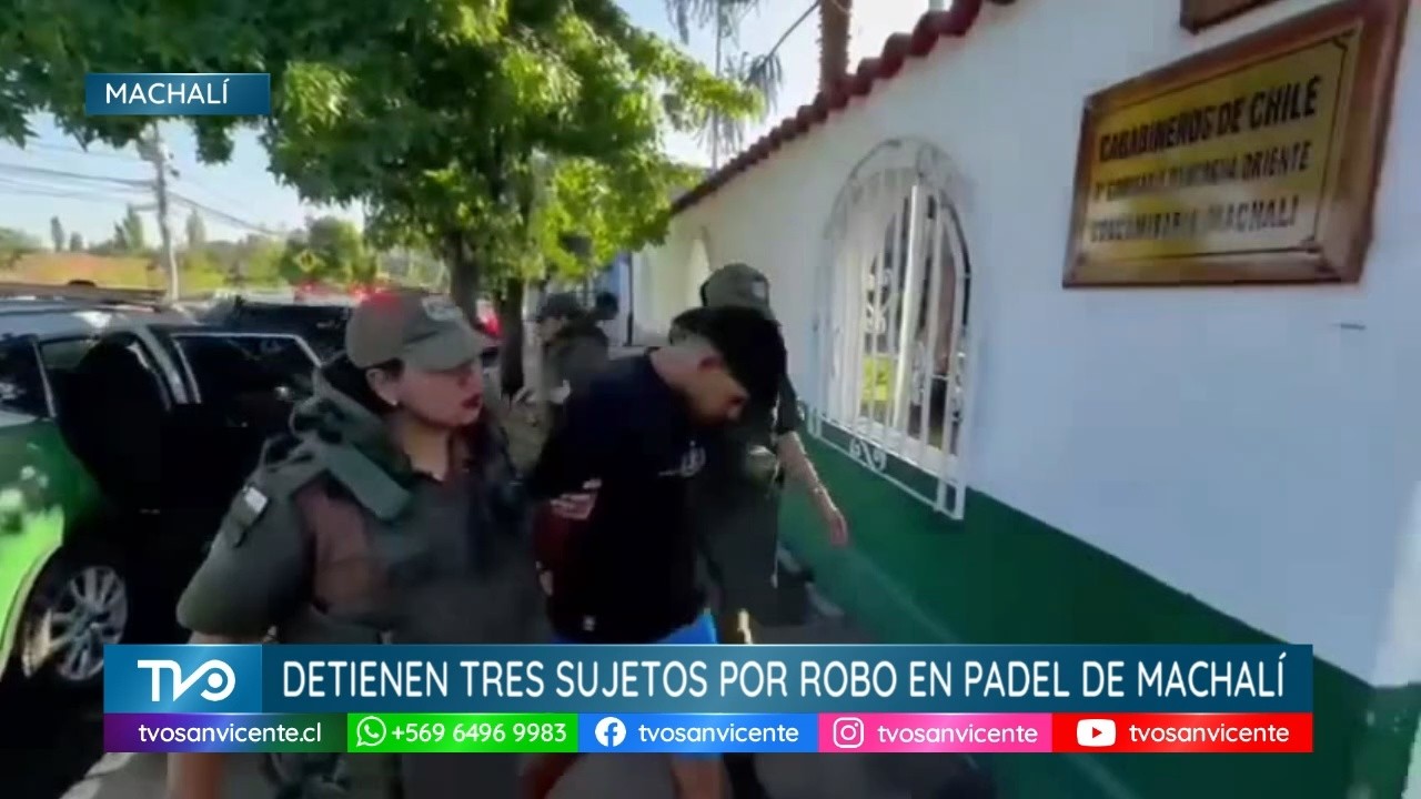 En Machalí, Carabineros detienen a tres sujetos por robo, recuperan especies y dinero sustraído