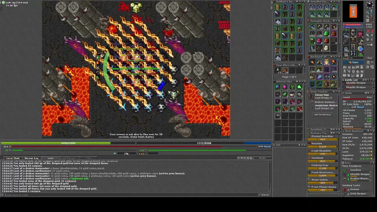 TIBIA Ghastly Dragon hunt 510 rp