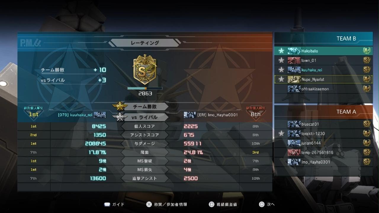 機動戦士ガンダム　バトルオペレーション２_20260207170747　レーティング　トリスタンlv4 射補80オーバーチューン搭載