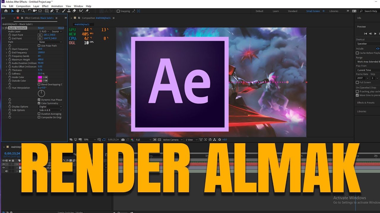 After Effects render almak! Nasıl alınır?