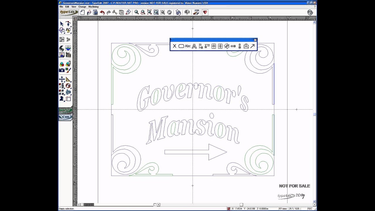 RouterType - Direction Sign - Type3 Artistic CAD/CAM Solutions