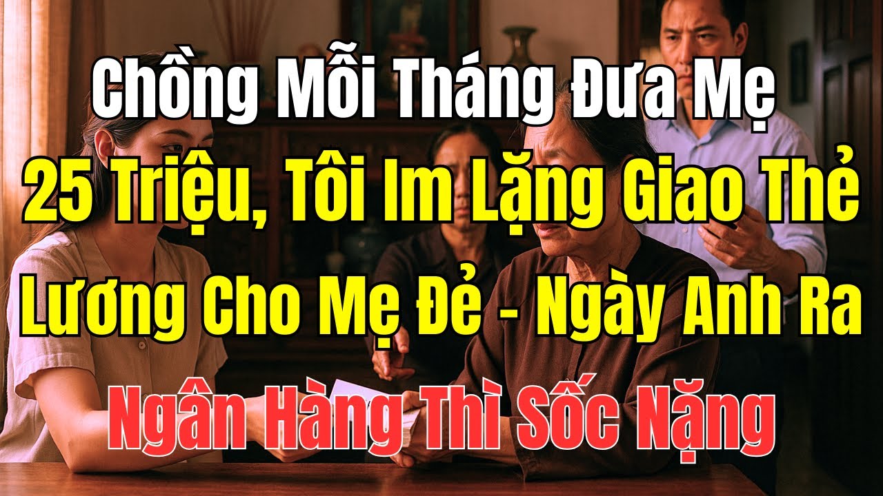 Câu Chuyện Gia Đình: Mỗi Tháng Chồng Đưa Mẹ 25 Triệu, Tôi Giao Thẻ Lương Cho Mẹ Đẻ Và Cái Kết
