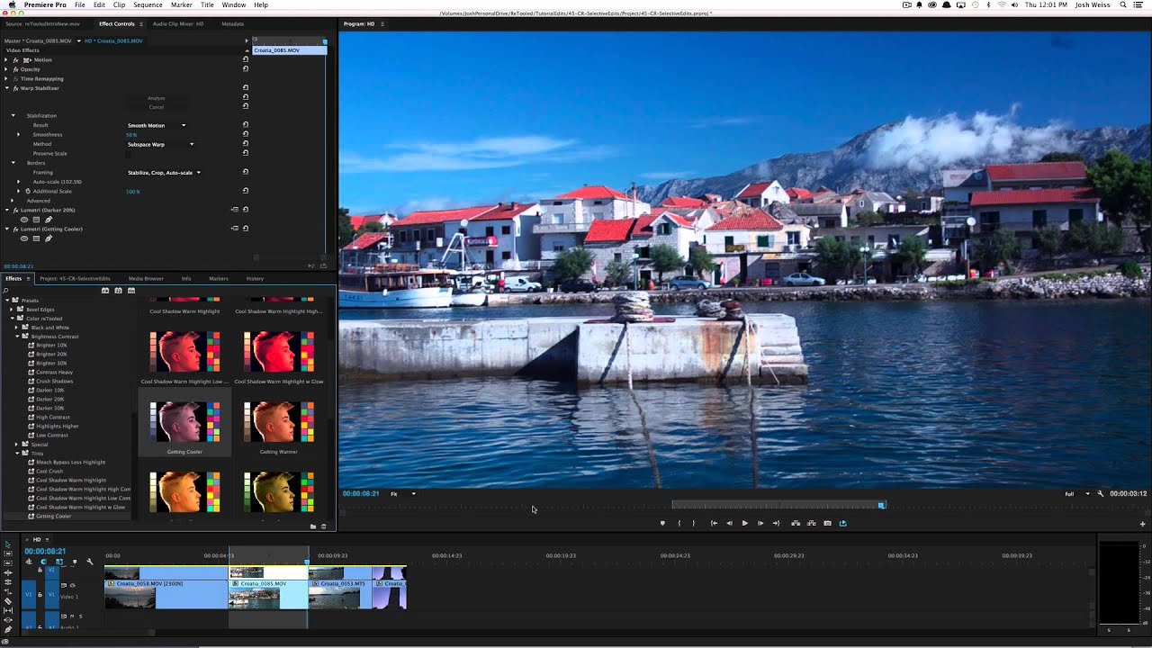 Selective Color Correction in Premiere Pro 2014.1 with Color reTooled