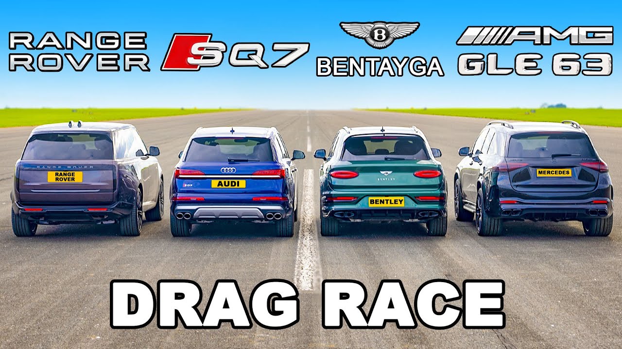 New Range Rover V8 v AMG v Audi v Bentley: DRAG RACE