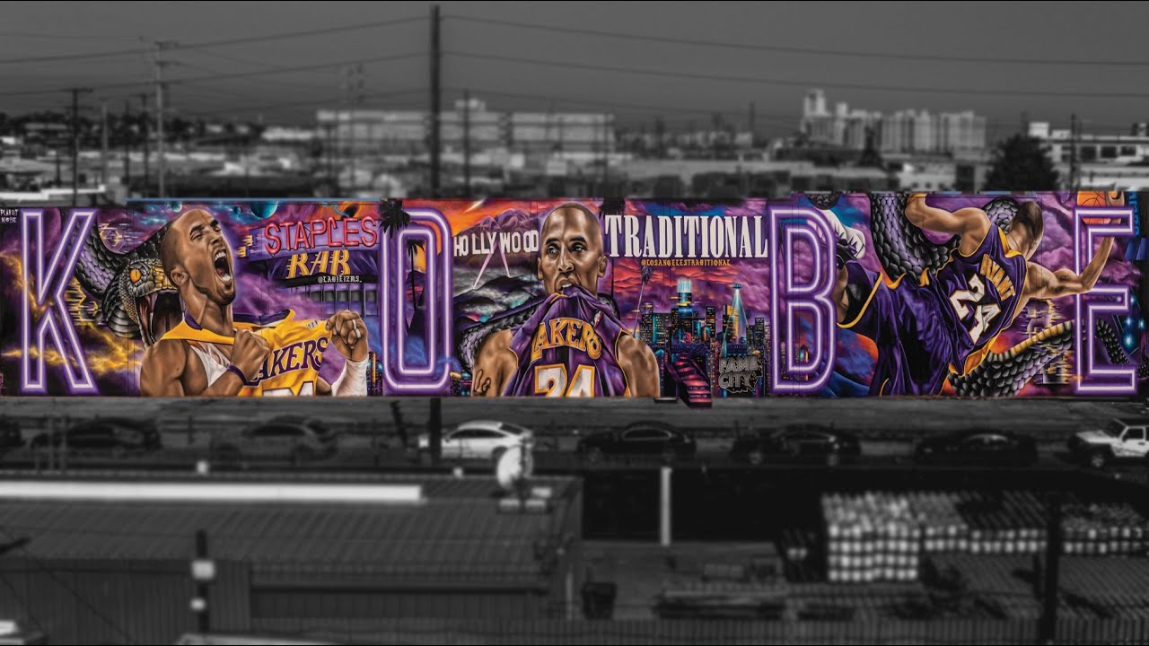 LARGEST 🏀 KOBE BRYANT 🐐 Mural in the WORLD! - LadieOne (FameCityKings)