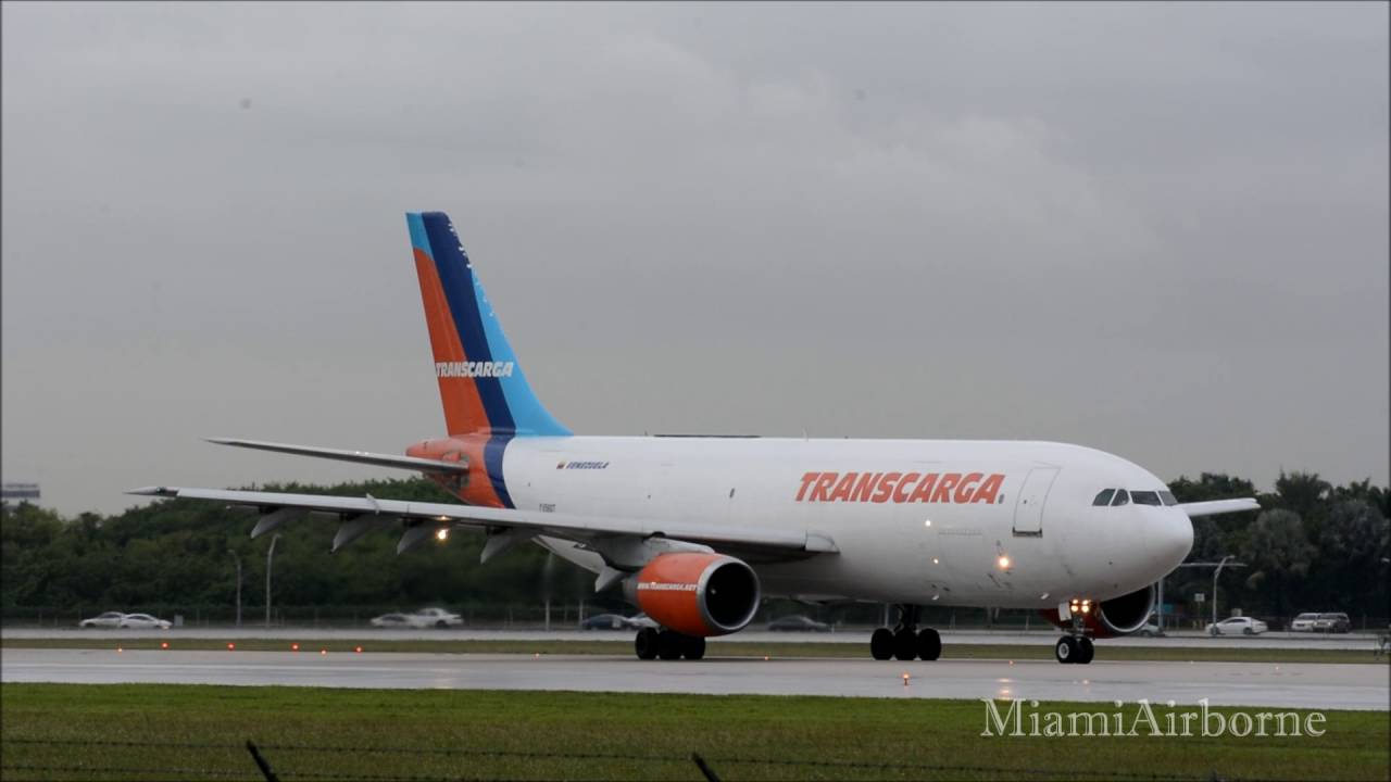 **POWERFUL** Transcarga Airbus A300F Taking Off From Miami International