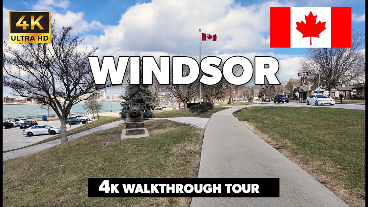 Windsor , Ontario , Canada Sculpture Park Walkthrough Video in 4K
