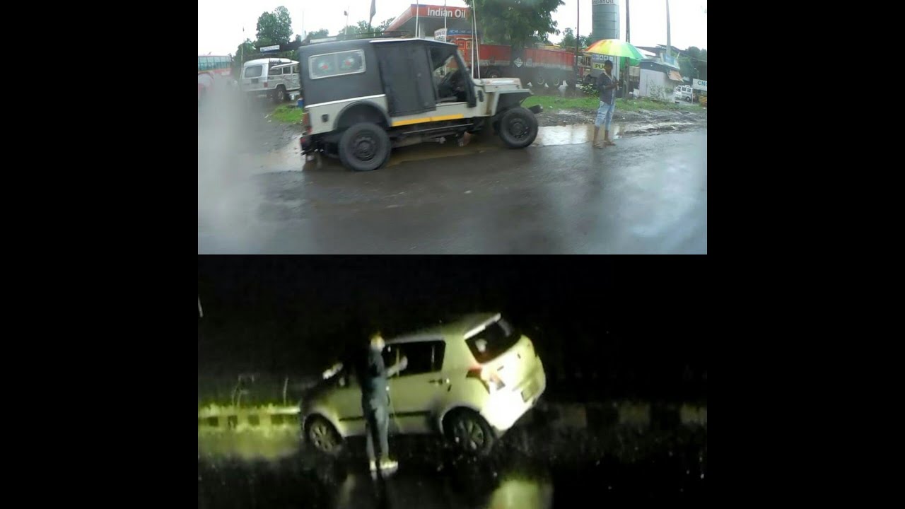 Car crash in rain ⛆ | car crash at chikhli gujarat | car crash at navsari