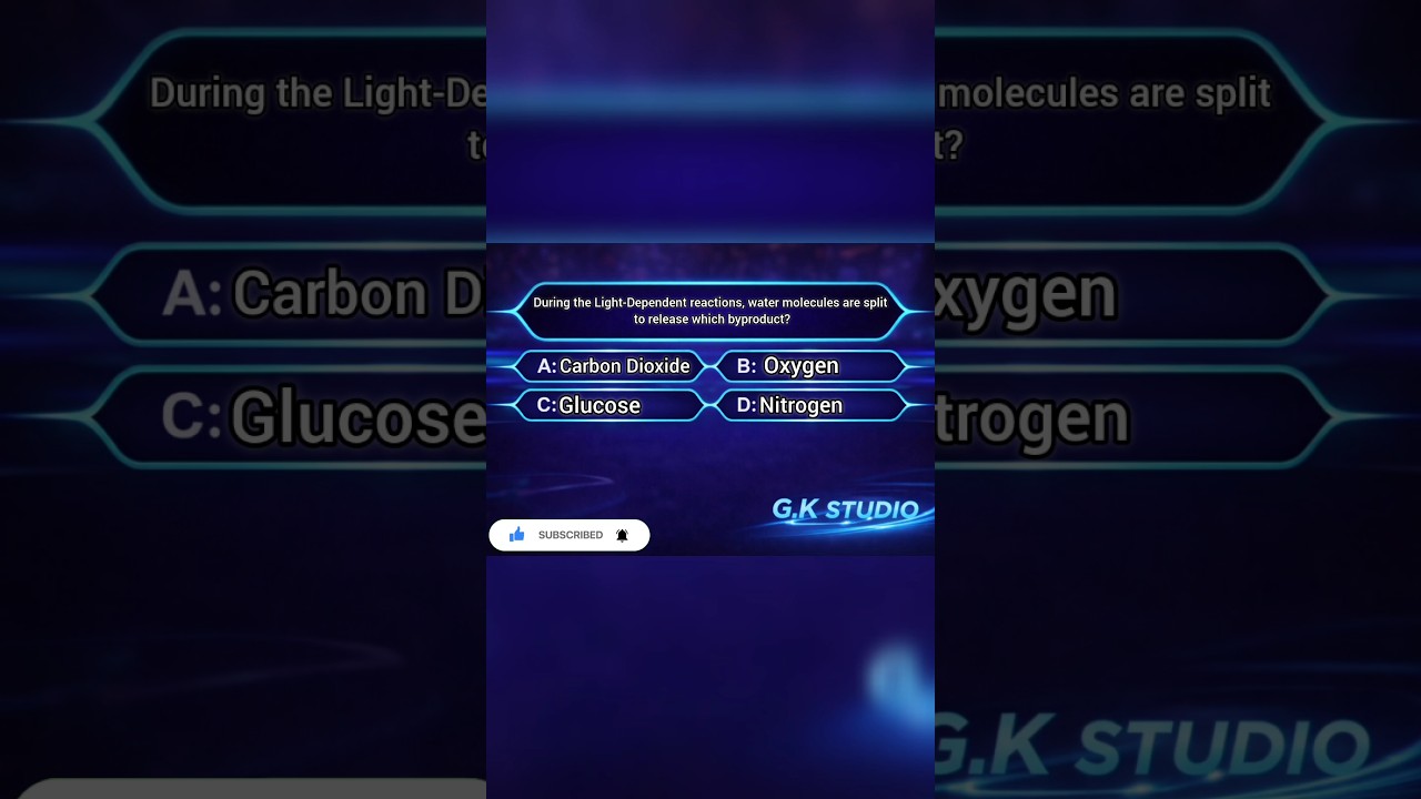 During the Light-Dependent reactions, water molecules are split to release which byproduct?