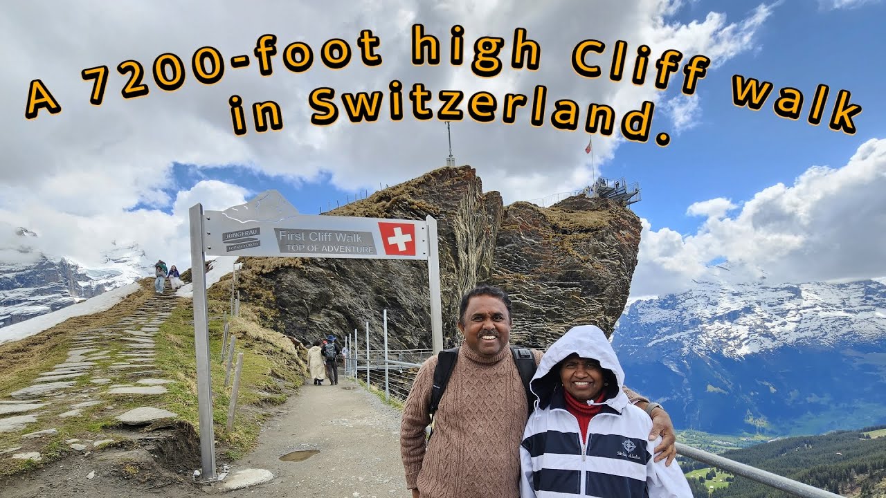 Thrilling Cliff Walk at 7200 ft on the Edge of the Mountains in Switzerland.
