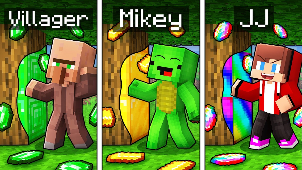 Mikey vs JJ vs Villager: POOR vs RICH Touch Battle in Minecraft (Maizen)