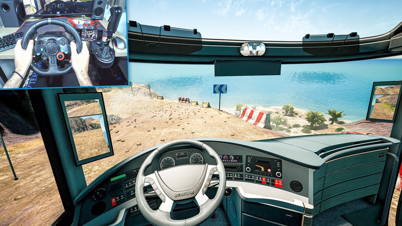 Tourist Bus Simulator - TUI Neoplan Cityliner Through Mud and Dust | Steering Wheel