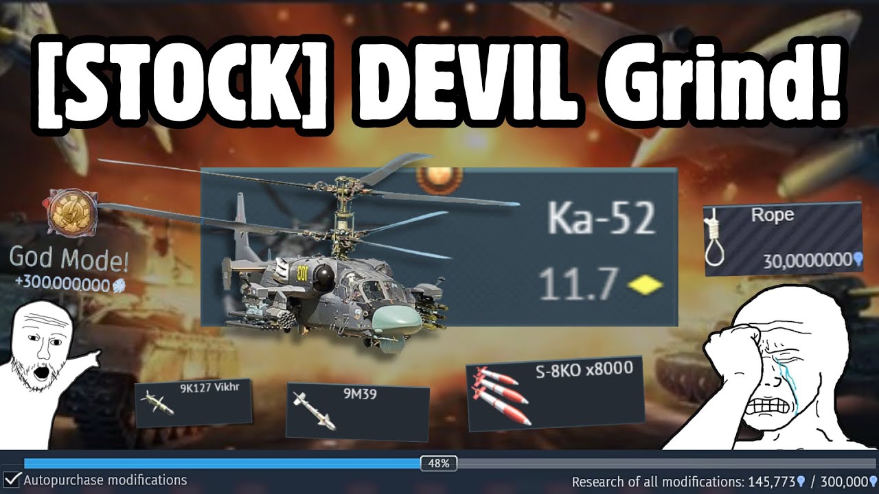 The Most HILARIOUS [STOCK] Grind in War Thunder!🔥(Ka-52) | I WON'T be TOXIC Anymore... (I'm joking)😈