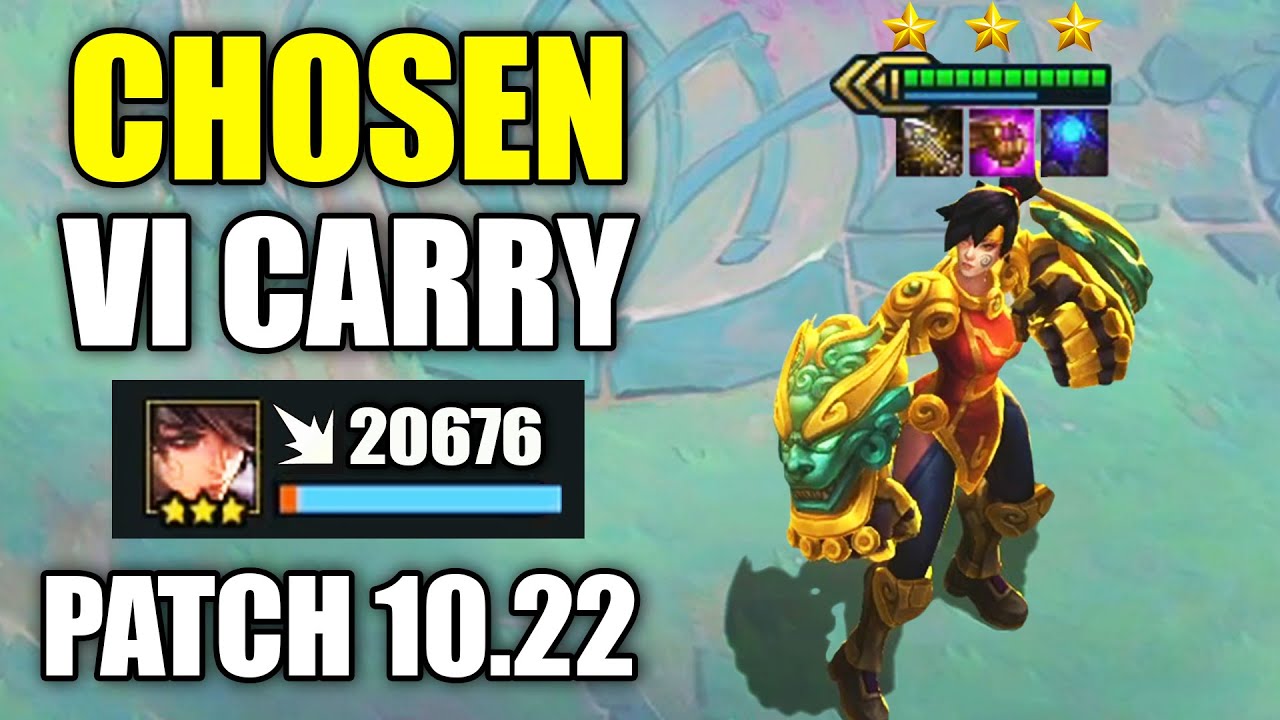 NEW CHOSEN VI ⭐⭐⭐ 3 Star Vi buffed and can carry in patch 10.22 (Teamfight Tactics TFT Set 4)