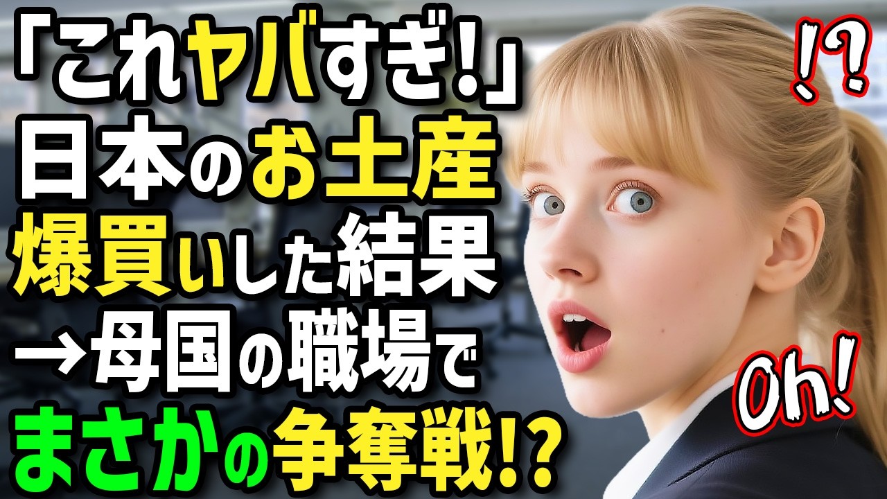 【海外の反応】「日本のお菓子ヤバすぎ！」仕事で初来日したスイス人女性が衝撃の美味しさに日本のお菓子を爆買い！大量のお土産を職場で配った結果→会社中が大騒ぎ！？【まほろば日曜劇場】