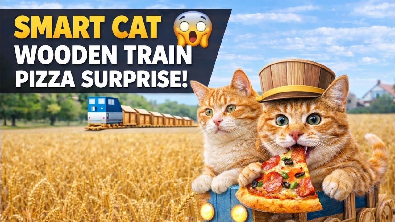 “This Smart Cat Built a Wooden Train, Rode It & Then Cooked Pizza 😱🐱”