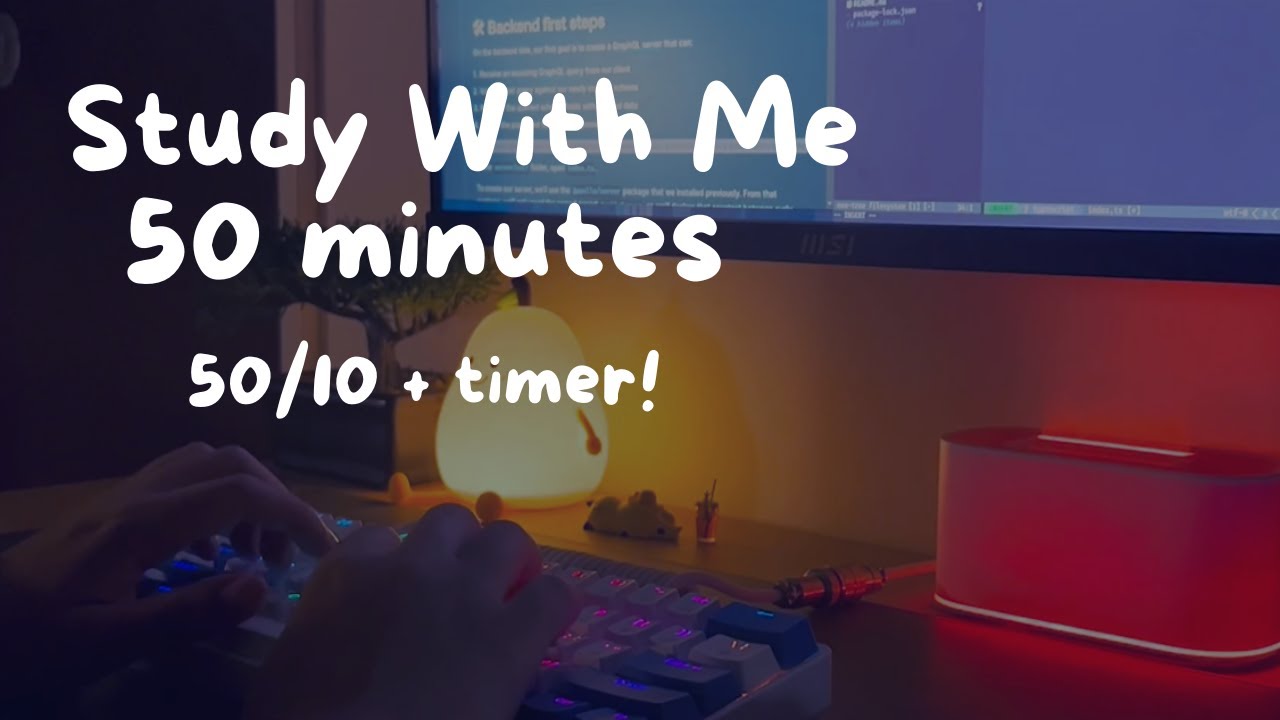 Study With Me 50/10 | Cozy Night Study Session | Lofi 🌙