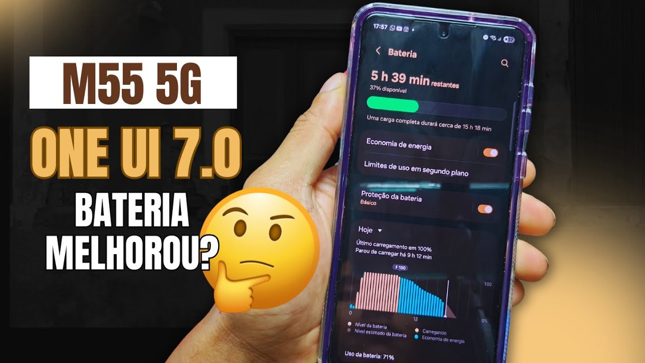 🚨GALAXY M55 5G - ONE UI 7.0 BATERIA MELHOROU? (SIM E NÃO!)🤯