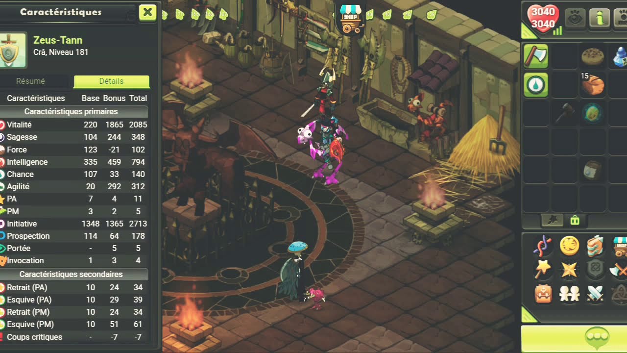 dofus touch pr&eacute;sentation mon &spades;️cra lvl niveau 180 feu, air full roxx 🔥❤