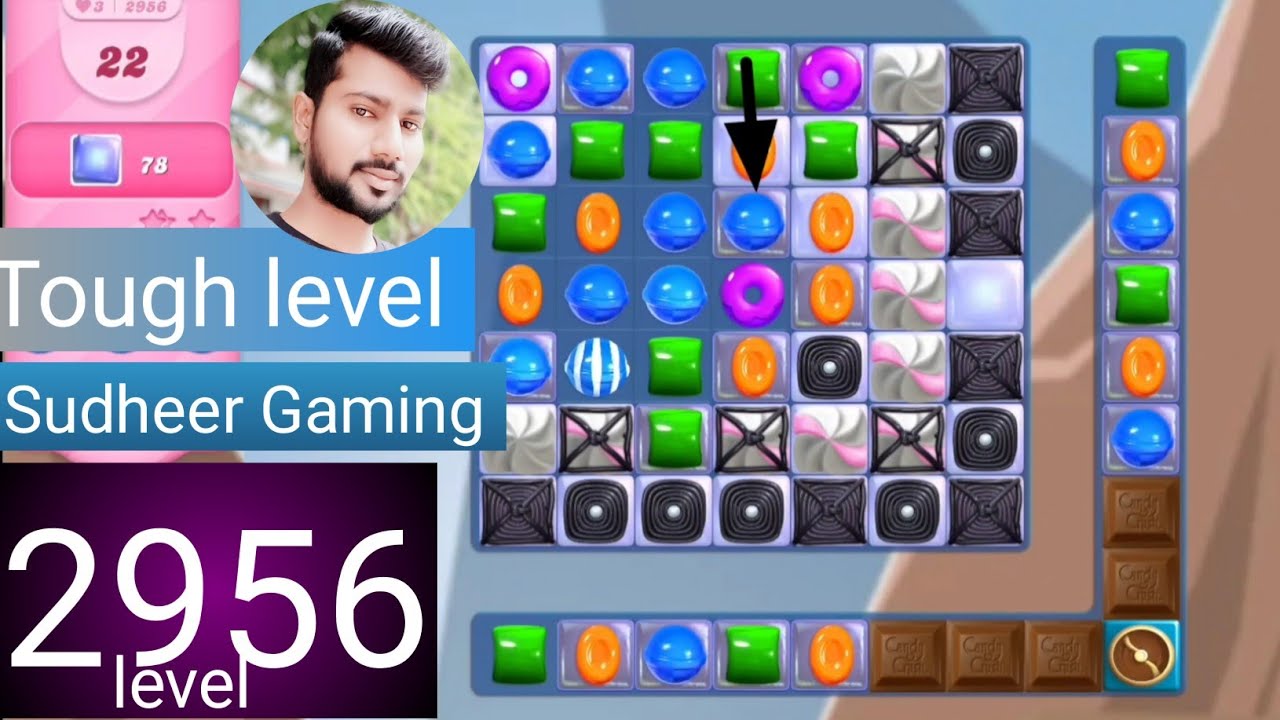 Candy crush saga level 2956 । Tough level । No boosters । Candy crush saga 2956 । Sudheer Gaming