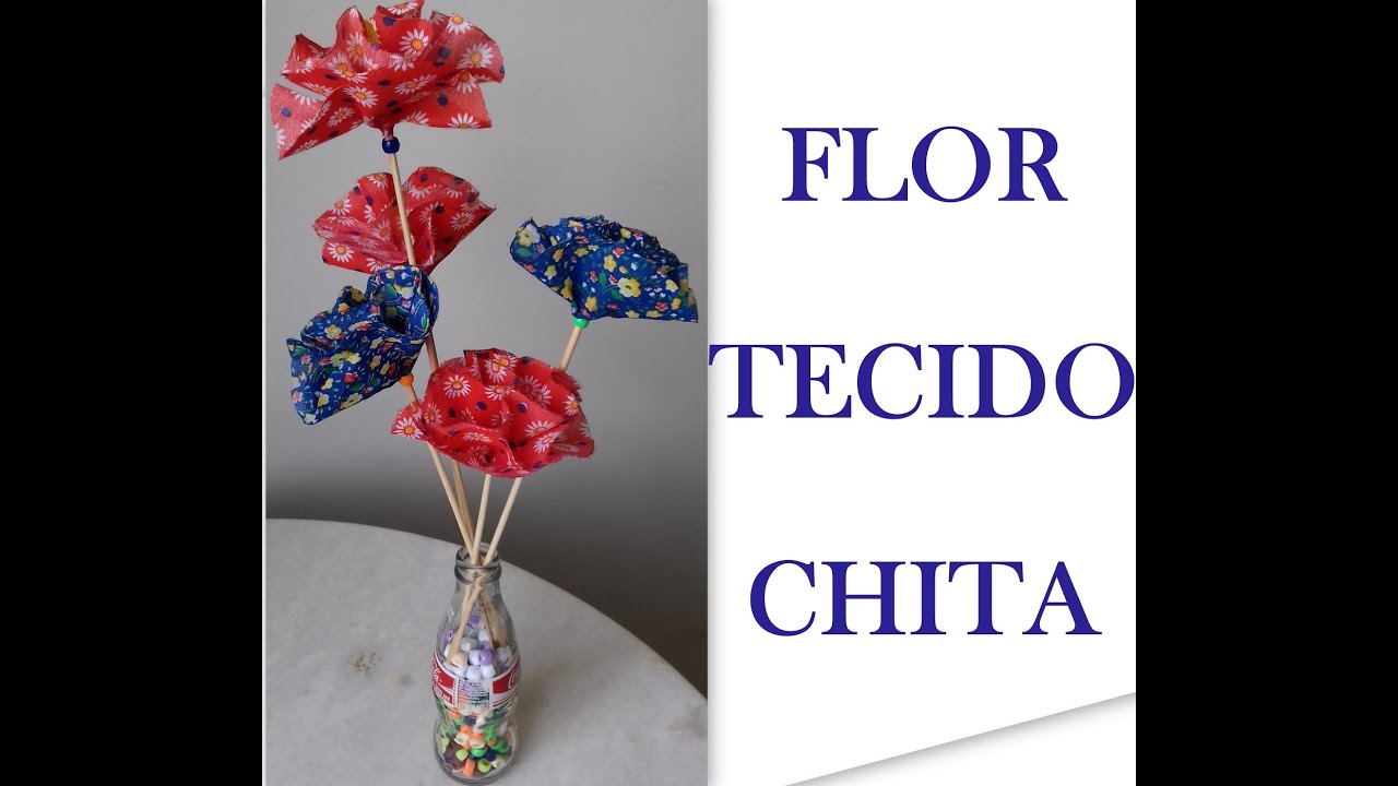 DIY FLORES DE TECIDO - FLOR DE CHITA - APRENDA COMO FAZER - PASSO A PASSO