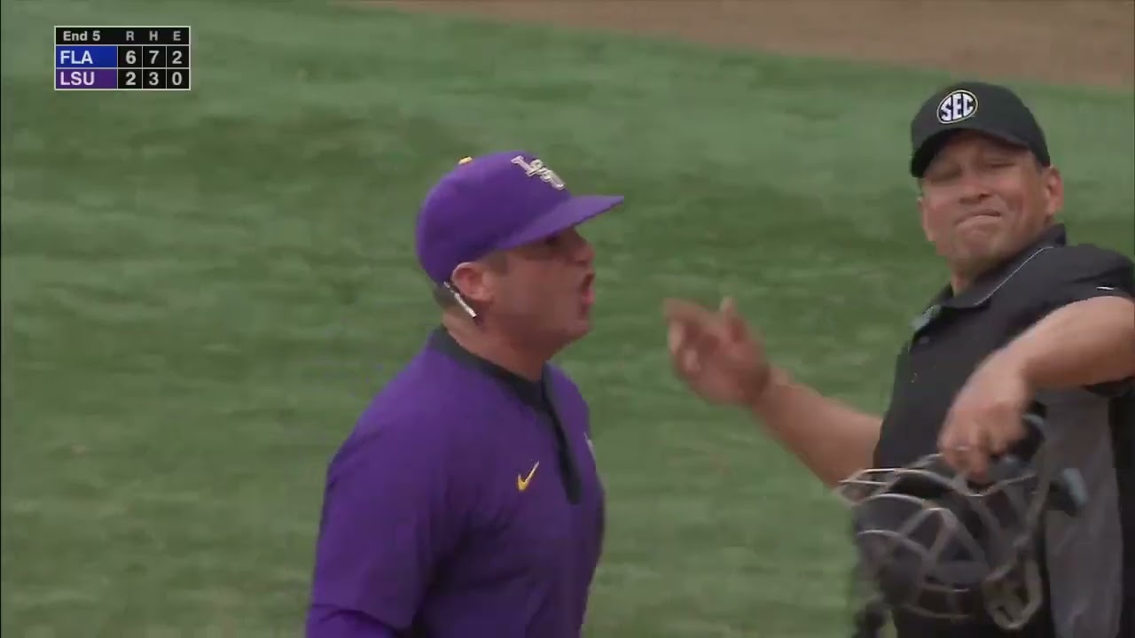 LSU Manager Jay Johnson Ejected in the 5th Inning of Florida vs LSU